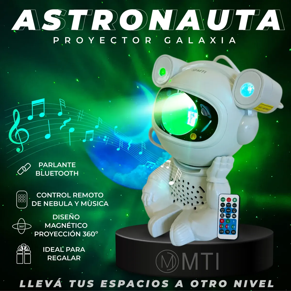 Proyector Oso Astronauta MTI 730 — Galaxia y Estrellas BT — imagen 3