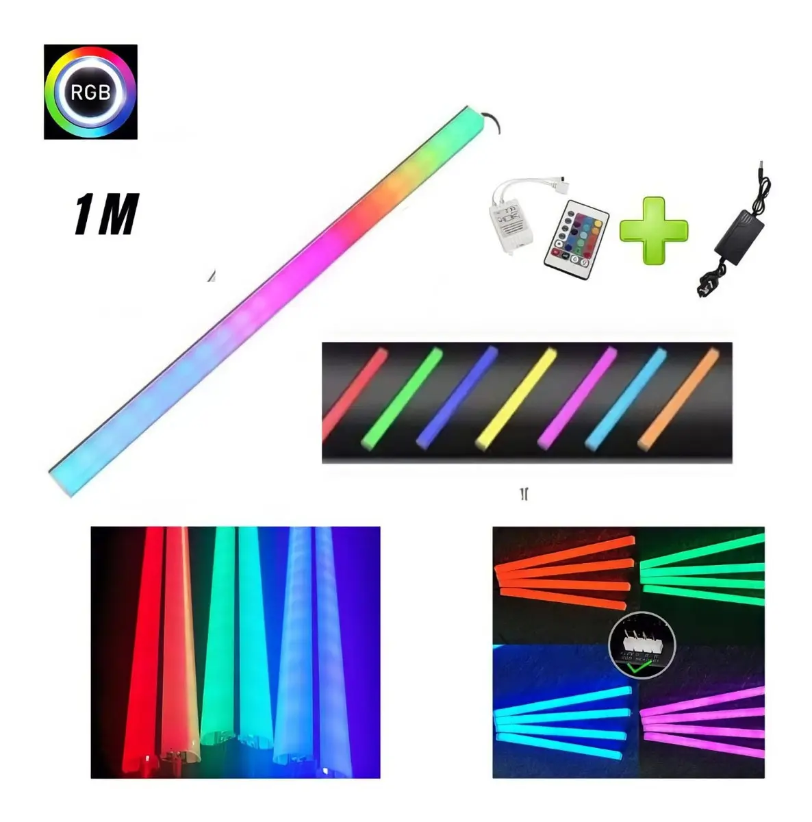 Tira LED Quiero Eso RGB 1M 5050 con Controlador y Fuente IP64