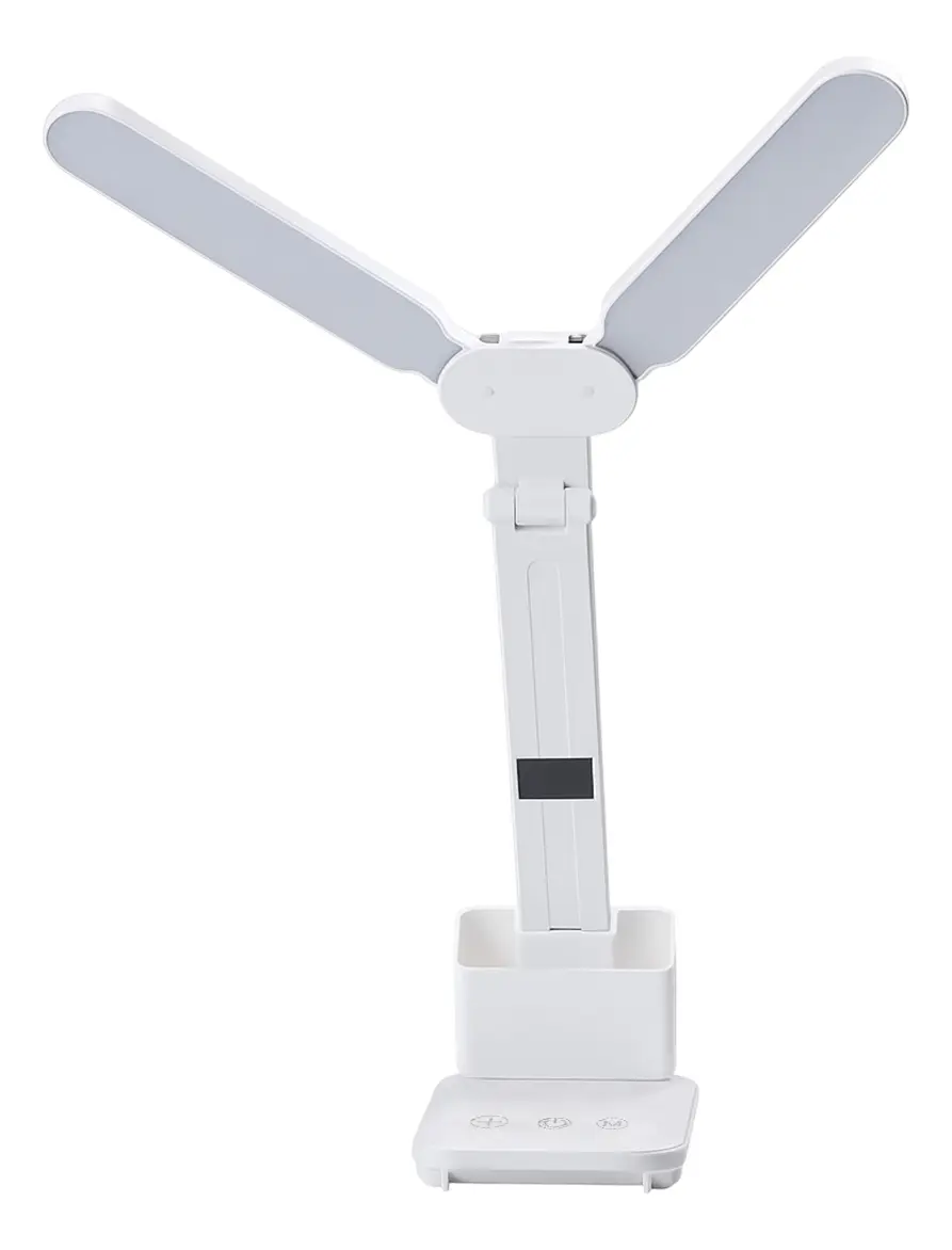 Lampara Velador VL040 Led Doble Dakota Plegable Mesa Escritorio Flexible Táctil Recargable Lapicero Color Blanco — imagen 2