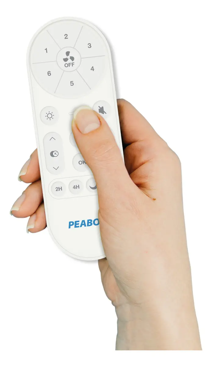 Ventilador De Techo Peabody Pe-vtrdc425b 42 Retractil Cantidad de aspas 3 Estructura Blanco Aspas Transparente Diámetro 1.067 m Frecuencia 50 Hz Material de las aspas Acrílico — imagen 3