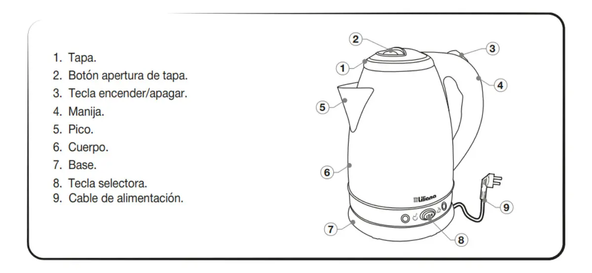 Liliana AP152: pava eléctrica de acero con selector mate — imagen 3