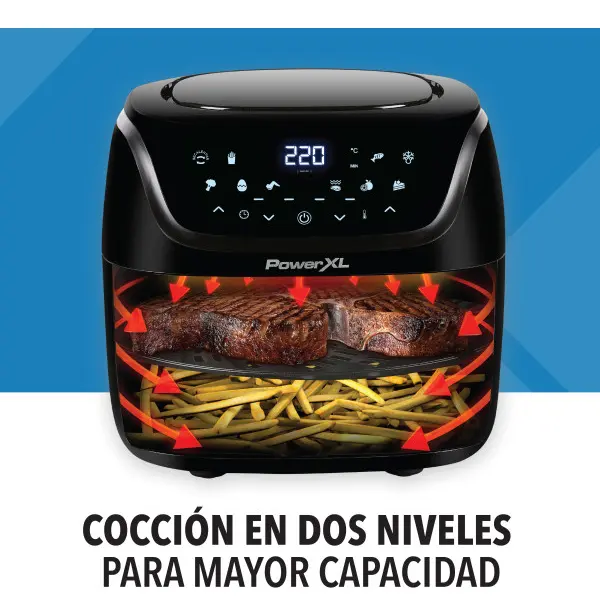 Freidora de aire PowerXL 3.8L 10 Funciones AF-E4001-AR Color Negro — imagen 4