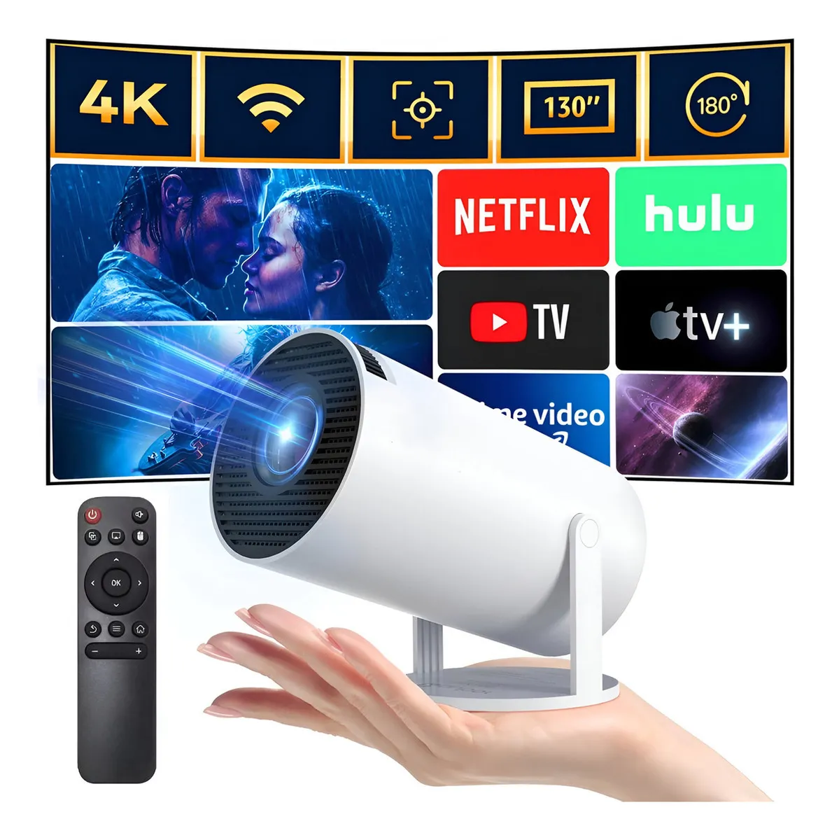 Proyector mini ULTRAHD HY-300 8000lm blanco — imagen 5