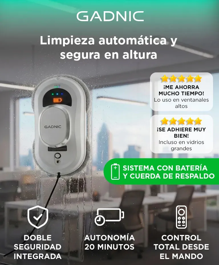 Robot Limpia Vidrios Gadnic Con 3 Modos de Limpieza Super Succión Pulverización — imagen 3