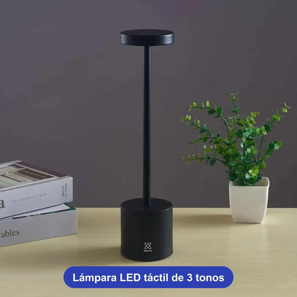 Velador Centro De Mesa Recargable Usb C Tactil Dimmerizable — imagen 3