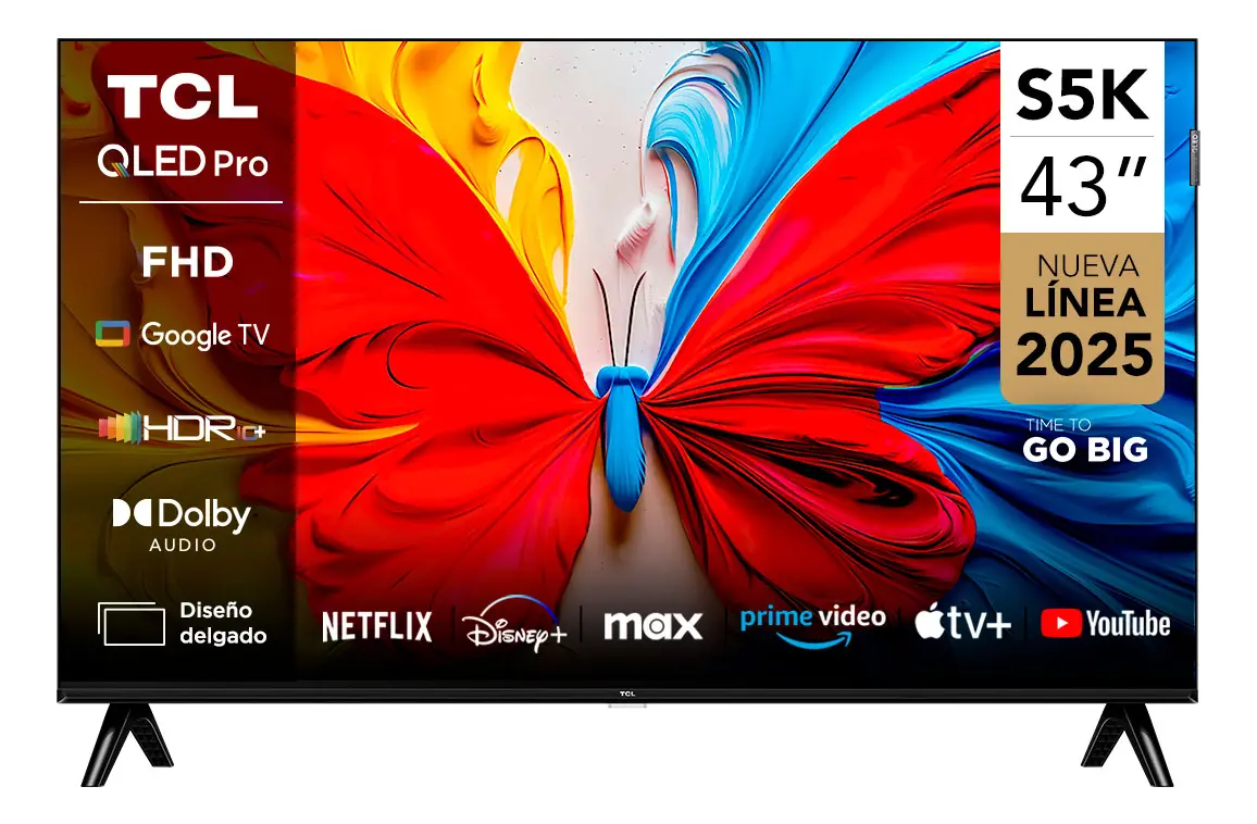 Smart TV 43" TCL QLED Pro Full HD 43S5K Google TV Dolby Audio