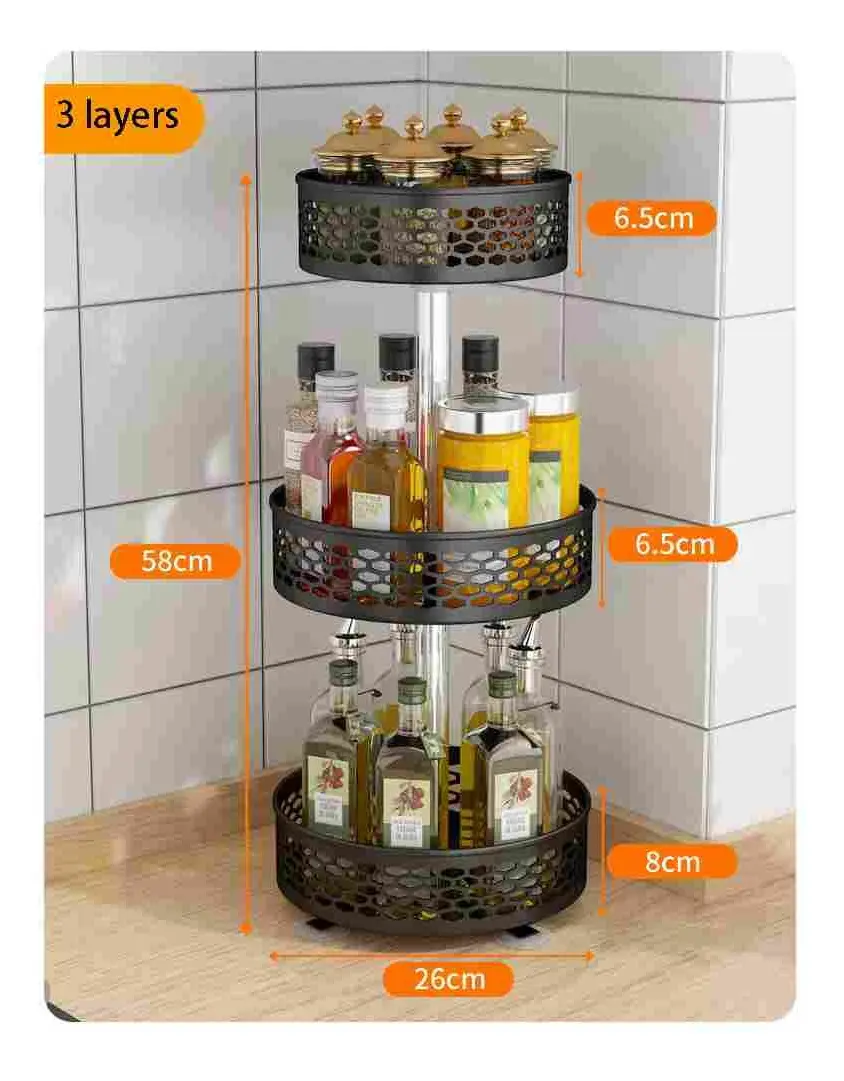 Especiero Organizador Triple Giratorio Alacena Cocina Baño — imagen 2