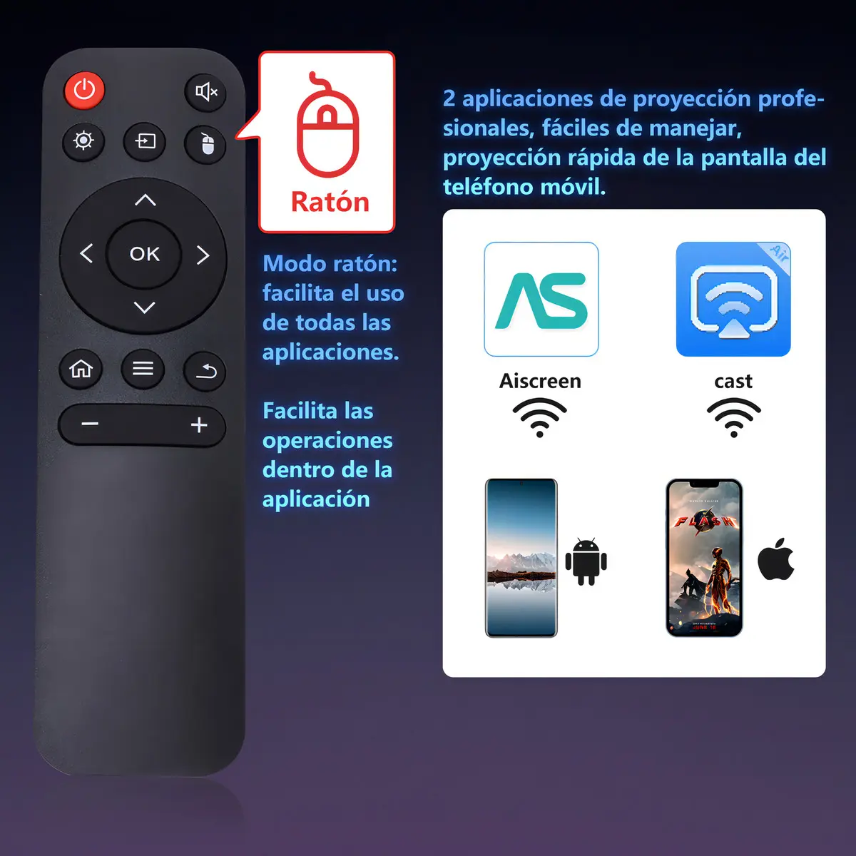 Proyector Genérica proyector Android 9000lm blanco — imagen 8
