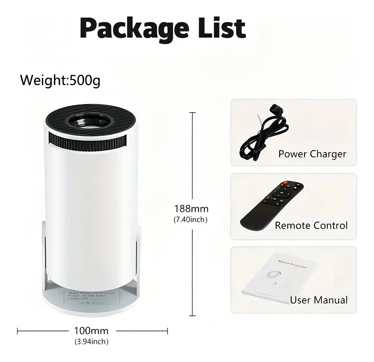 Proyector Led Smart Android 11 Fhd 4500 Lumenes Wifi Bt Color Blanco — imagen 9