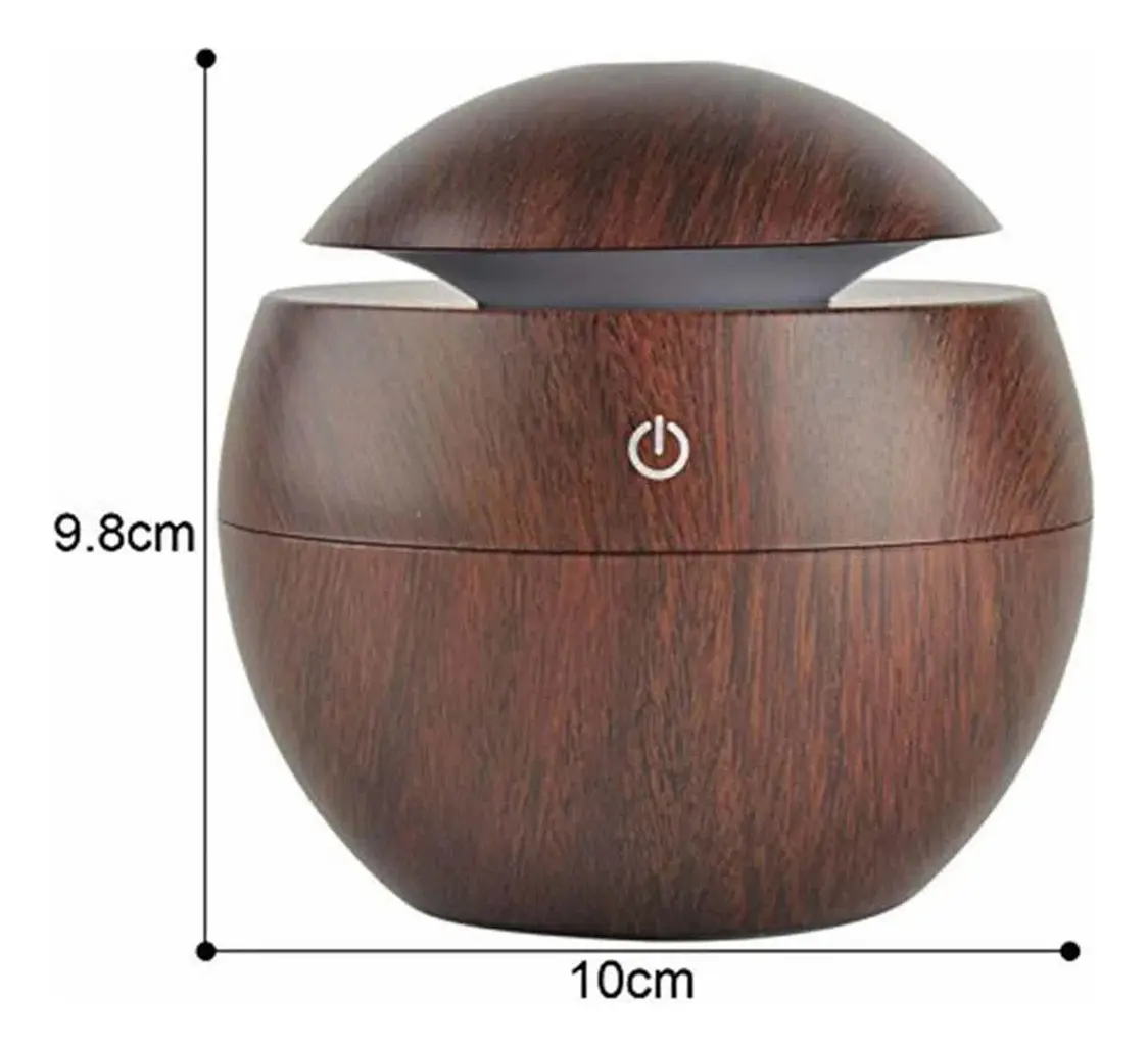 Aromatizador Ultrasónico USB LED RGB Simil Madera 130ml — imagen 5
