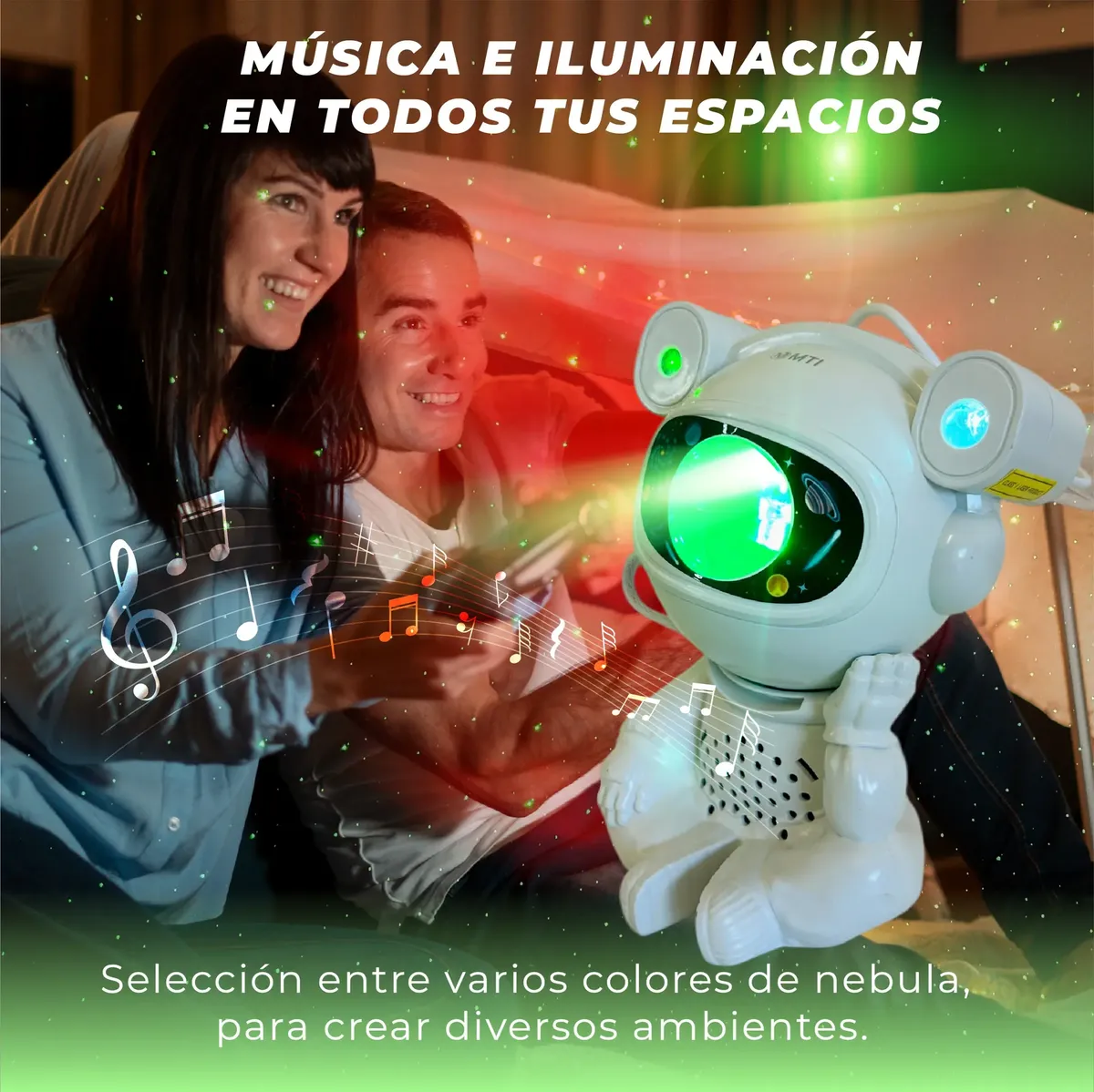 Proyector Oso Astronauta MTI 730 — Galaxia y Estrellas BT — imagen 5
