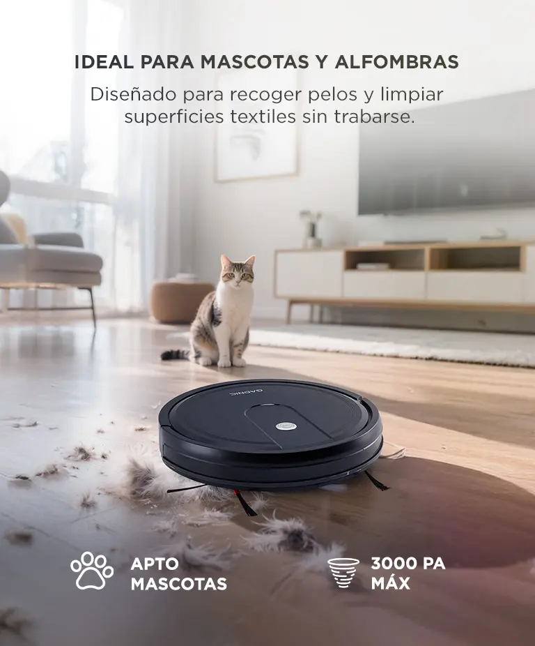 Aspiradora Robot Gadnic 5 Modos Limpieza Trapeo Inteligente Depósito de Agua Polvo Control App Conexion Inalambrica Sensores Anti‐Colisión Anticaída — imagen 4