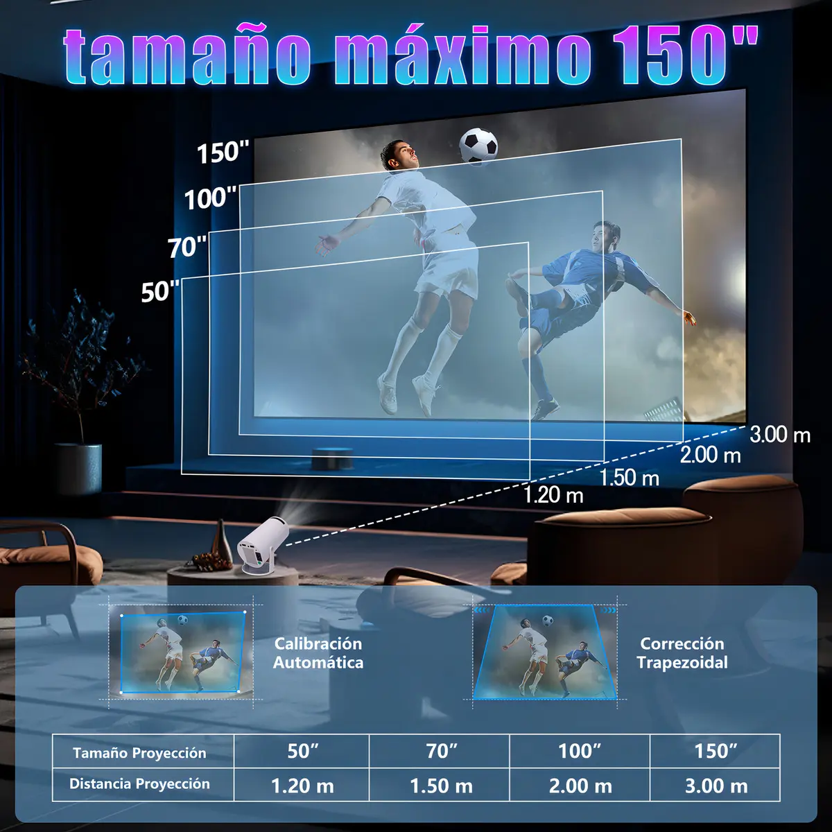 Proyector Genérica proyector Android 9000lm blanco — imagen 4