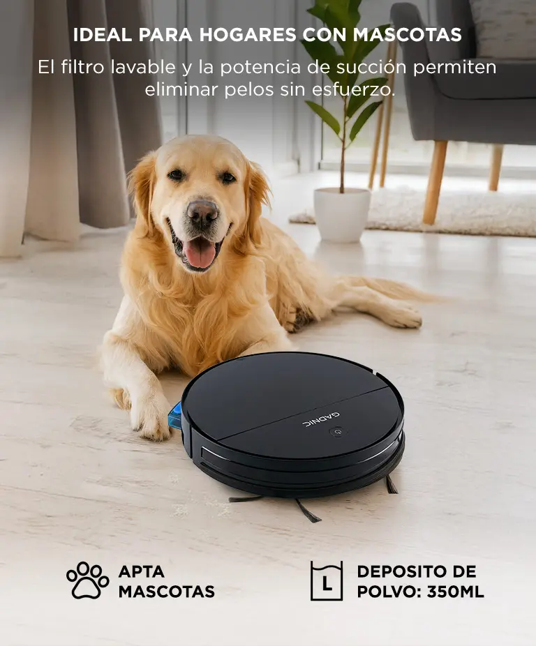 Aspiradora Robot Gadnic 3 Modos Limpieza Poder De Succión Negro — imagen 4
