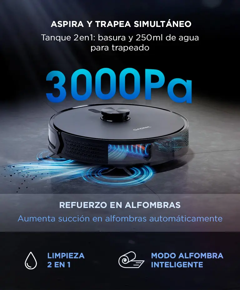 Aspiradora Robot Trapeadora Gadnic AspiRob Recargable Inteligente Detecta Obstáculos Mapeo App — imagen 5