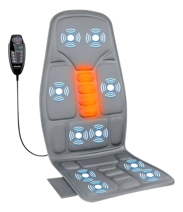 Asiento masajeador de espalda y cuello con vibración y calor