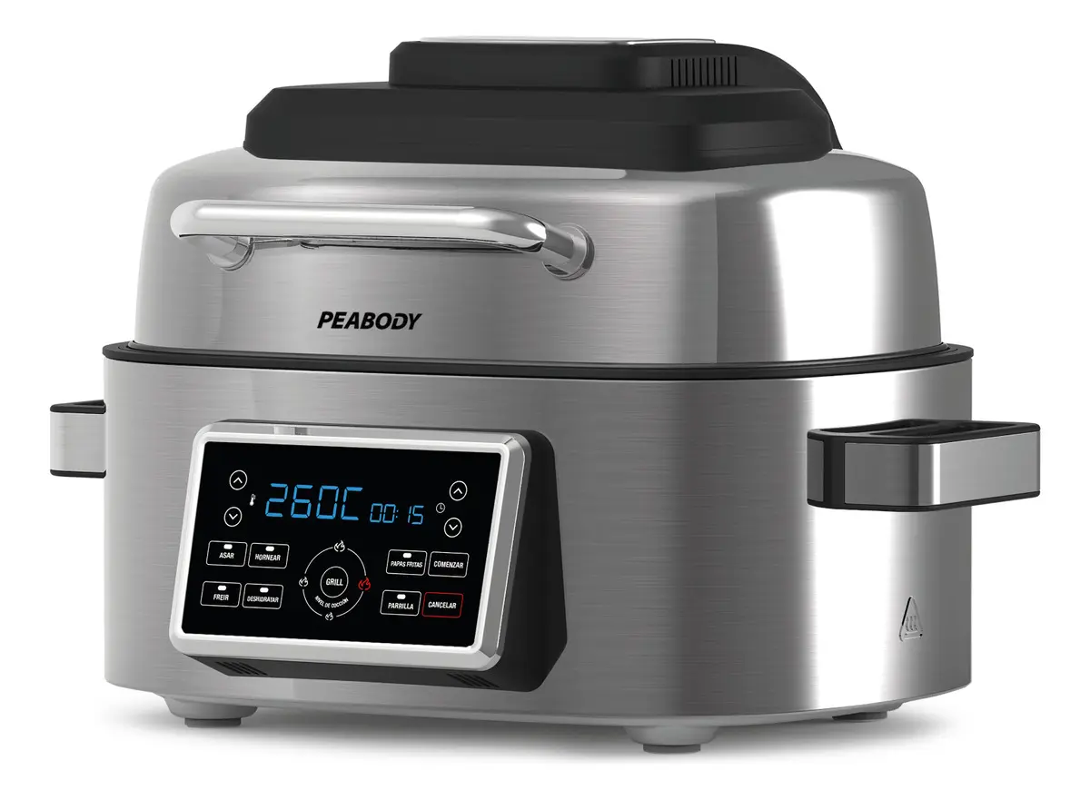 Freidora De Aire Peabody Con Grill 6 Litros 1600 Watts Pe-afg01ix Color Plateado