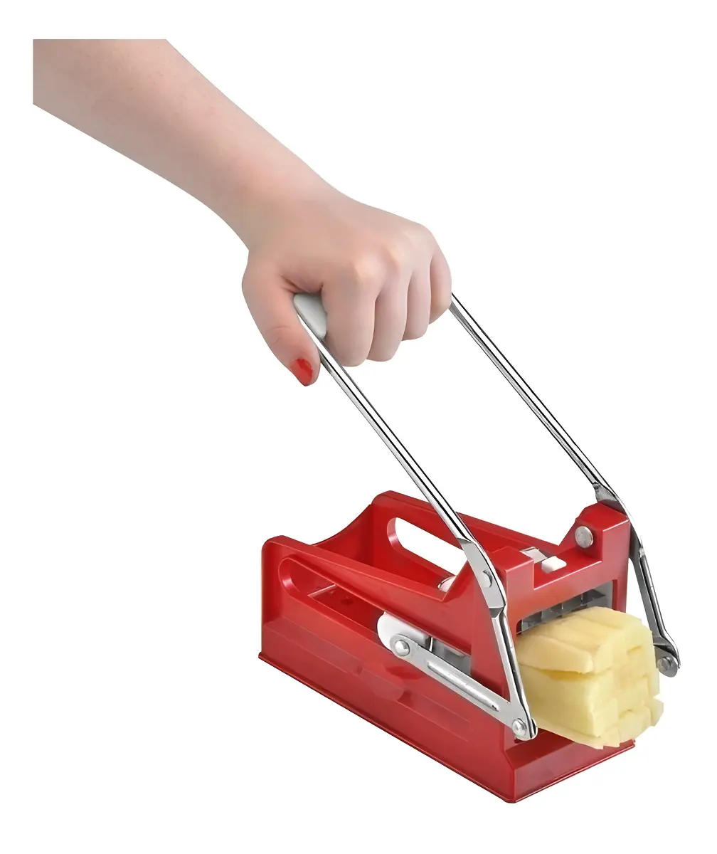 Máquina Cortar Papas Bastón 2 Cuchillas — Palanca Metal + PVC