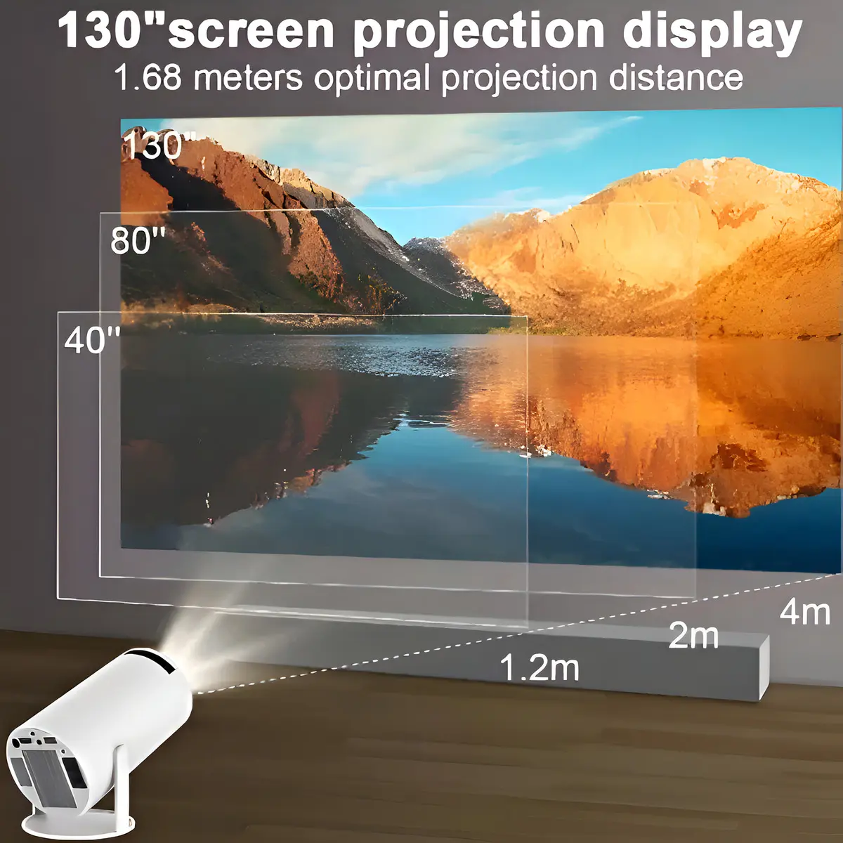 Proyector mini ULTRAHD HY-300 8000lm blanco — imagen 3