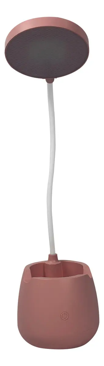Lámpara LED Velador Dakota Recargable — Lapicero + Soporte Celular (Rosa)