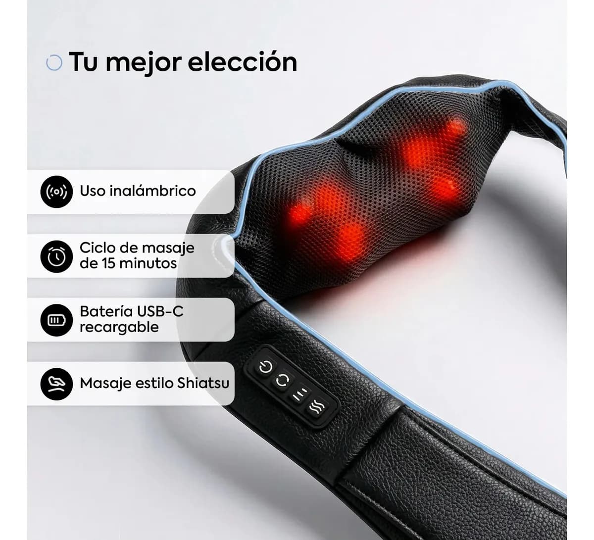 Masajeador Cervical Eléctrico Portatil Inalambrico Batería Recargable Usb Femmto Relajación Cuello Espalda Lumbar — imagen 3