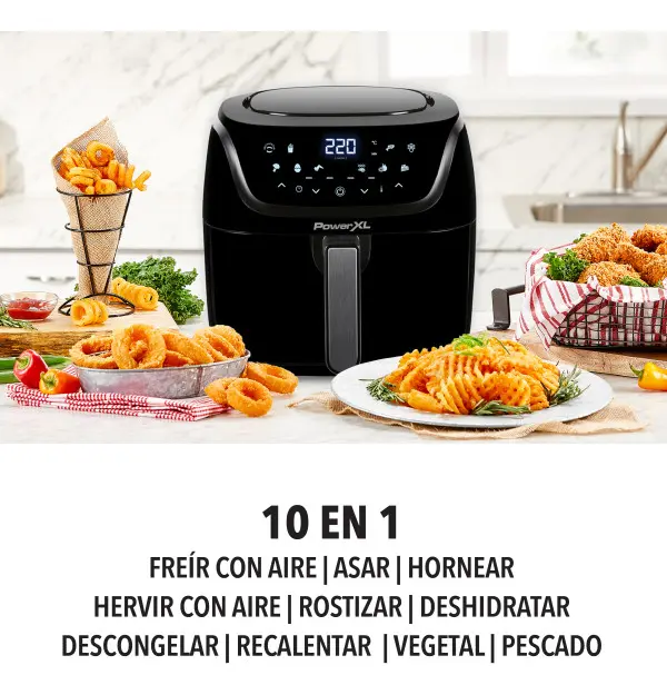 Freidora de aire PowerXL 3.8L 10 Funciones AF-E4001-AR Color Negro — imagen 3