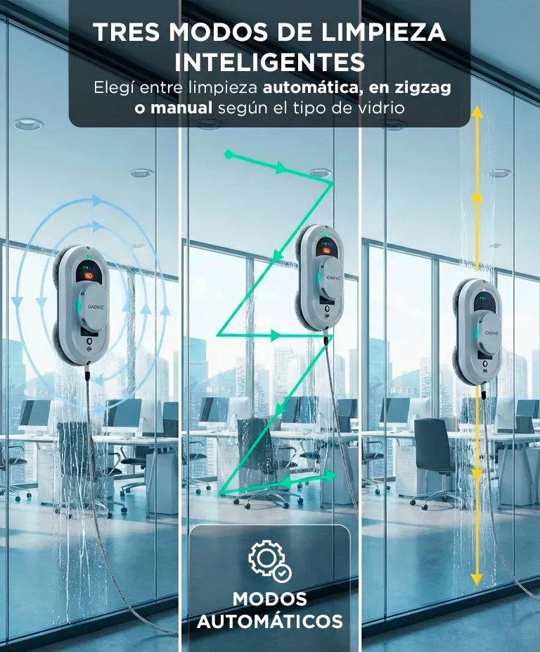 Robot Limpia Vidrios Gadnic Con 3 Modos de Limpieza Super Succión Pulverización — imagen 4