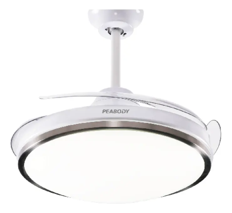 Ventilador De Techo Peabody Pe-vtrdc425b 42 Retractil Cantidad de aspas 3 Estructura Blanco Aspas Transparente Diámetro 1.067 m Frecuencia 50 Hz Material de las aspas Acrílico — imagen 4