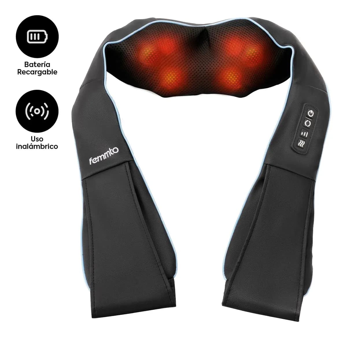 Masajeador Cervical Eléctrico Portatil Inalambrico Batería Recargable Usb Femmto Relajación Cuello Espalda Lumbar