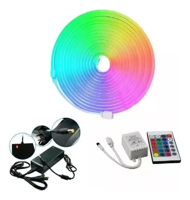 Kit Manguera Neon RGB 5050 Led Multicolor 5m Flexible Control Remoto Veoquiero — imagen 2