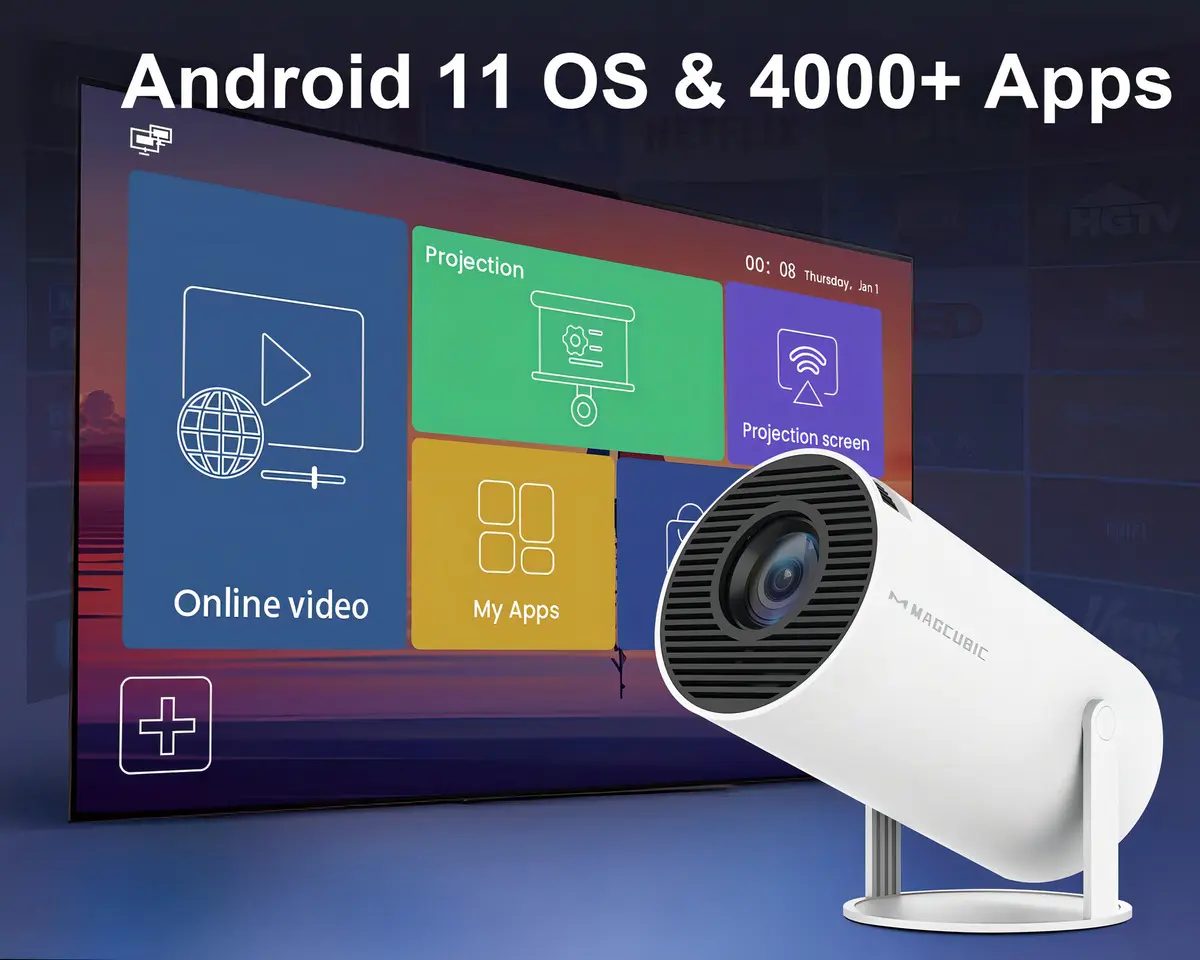 Proyector Portátil Long Xing Mini HY300 Android 11 Wi-Fi Bluetooth 4K Blanco — imagen 6