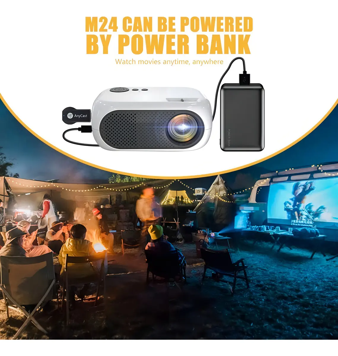 Mini Proyector Led Portatil 1200 Lumens Color Blanco — imagen 3