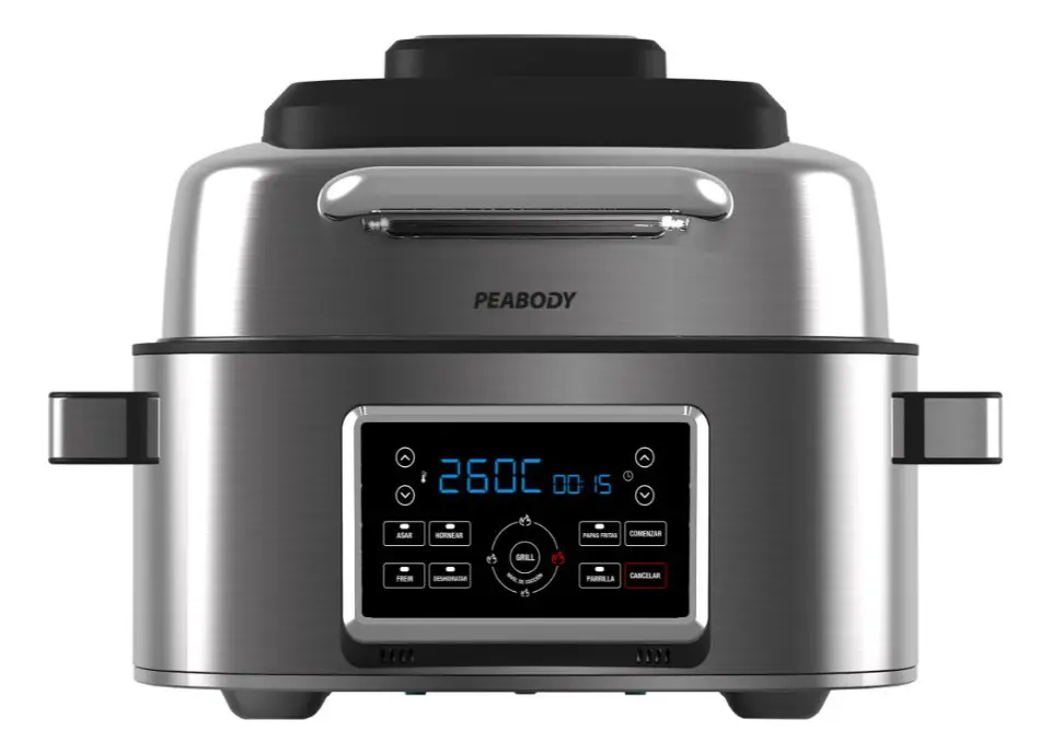 Freidora De Aire Peabody Con Grill 6 Litros 1600 Watts Pe-afg01ix Color Plateado — imagen 3