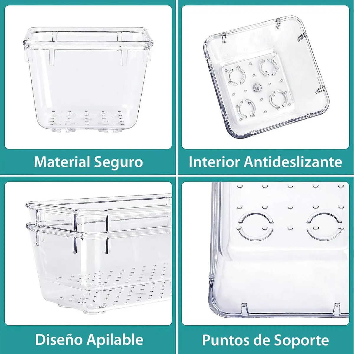 Set Organizadores Acrílico Transparente x16 — Escritorio, Cajones, Placard — imagen 4