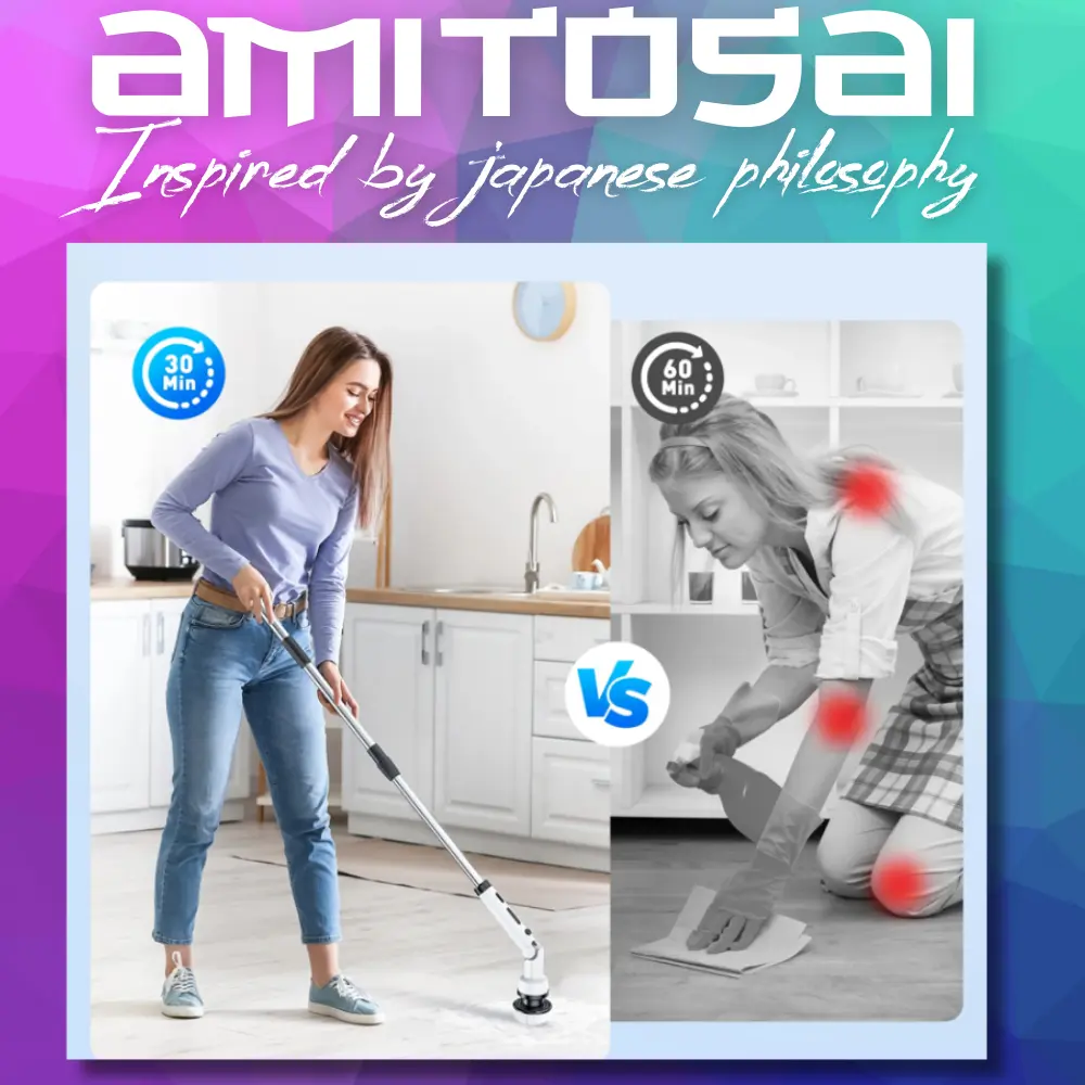 Multi Cepillo 9 En 1 Rotativo 450 Rpm Para Limpieza De Casa, Auto, Vidrios Con Mango Extensible Y Batería Recargable Mts-powerbrushpro Amitosai — imagen 3