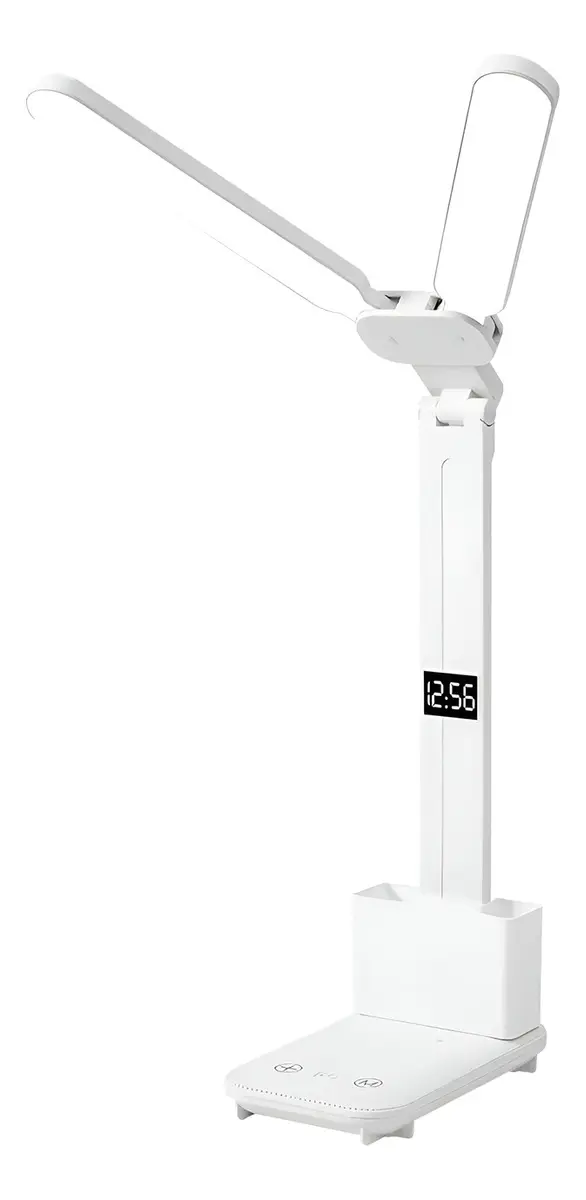Lampara Velador VL040 Led Doble Dakota Plegable Mesa Escritorio Flexible Táctil Recargable Lapicero Color Blanco