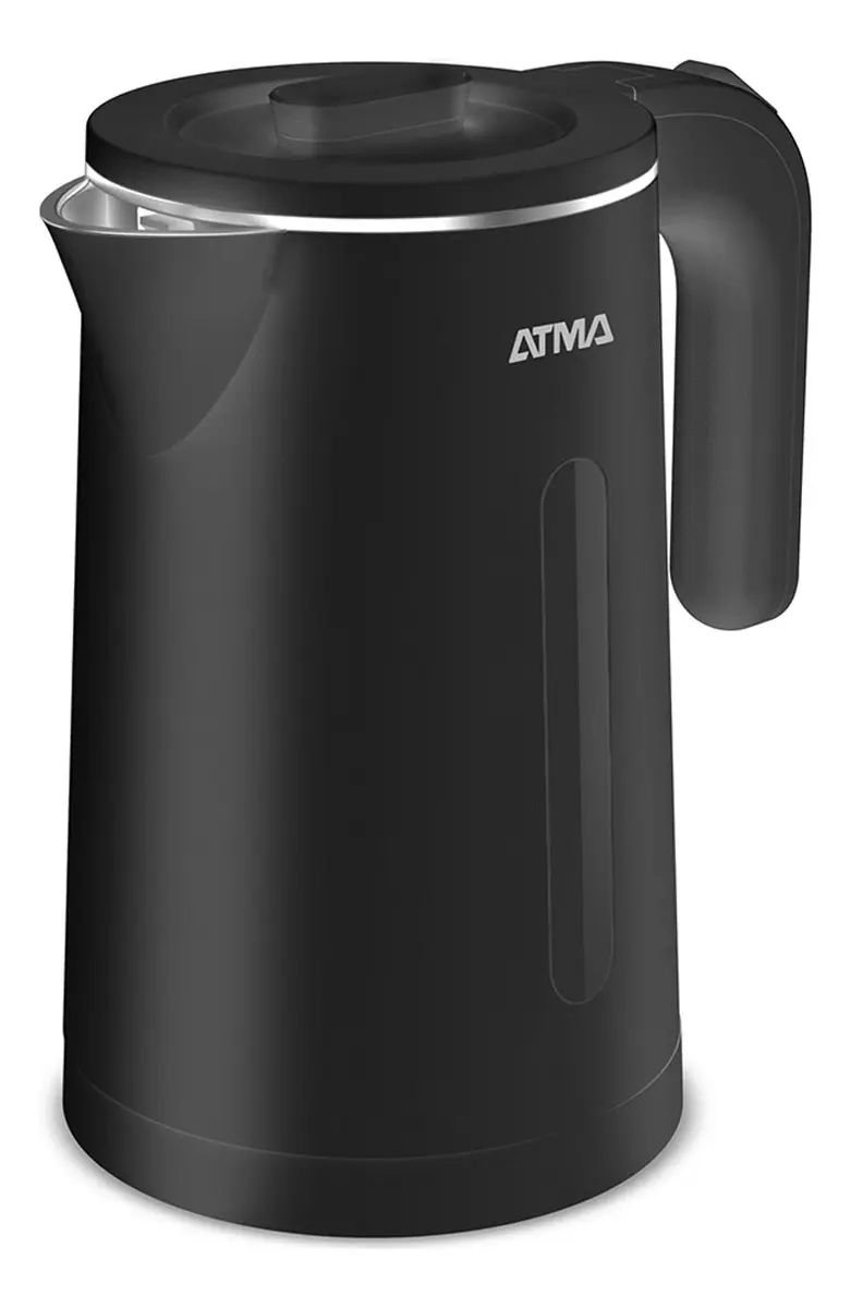 Pava Eléctrica ATMA Negra — Interior Acero Inoxidable, 1.8L, 1500W