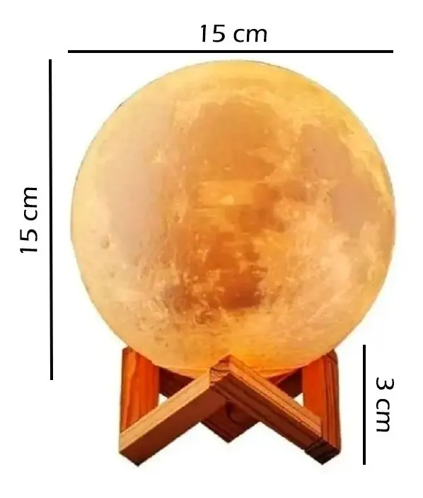 Lampara Luna Velador Led Táctil Recargable Usb Moonlamp — imagen 3