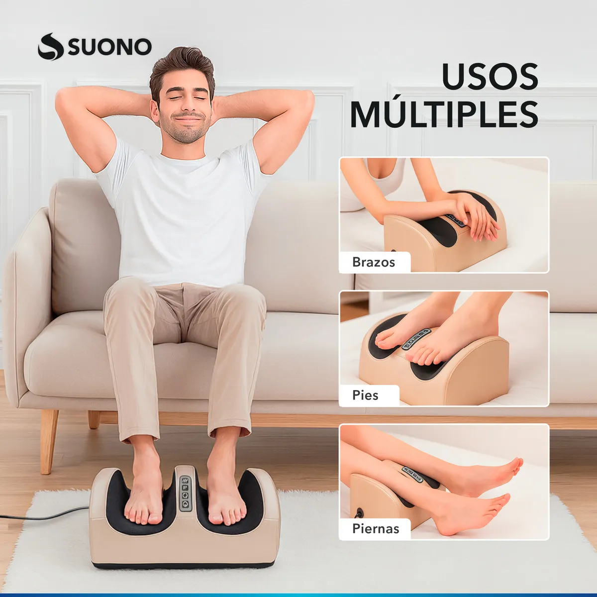Masajeador de Pies con Calor, Compresión y Rodillos Alivio del Dolor Relajación Muscular y Mejora Circulación — imagen 5