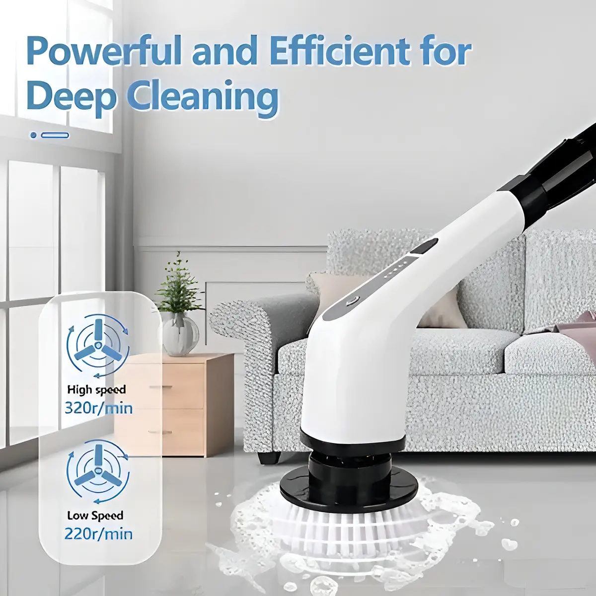 Cepillo Eléctrico Recargable Para Limpieza De Piso Lineal JT080350 - Blanco - Unidad - 1 — imagen 5