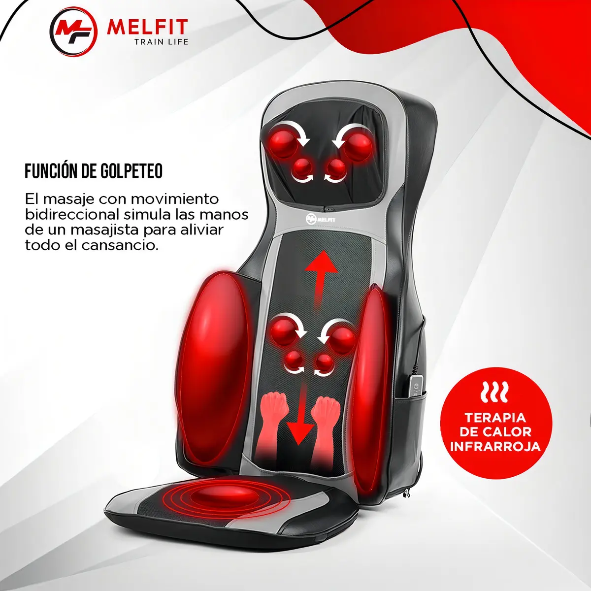 Asiento Masajeador Cervical Espalda Calor Vibracion Shiatsu — imagen 3