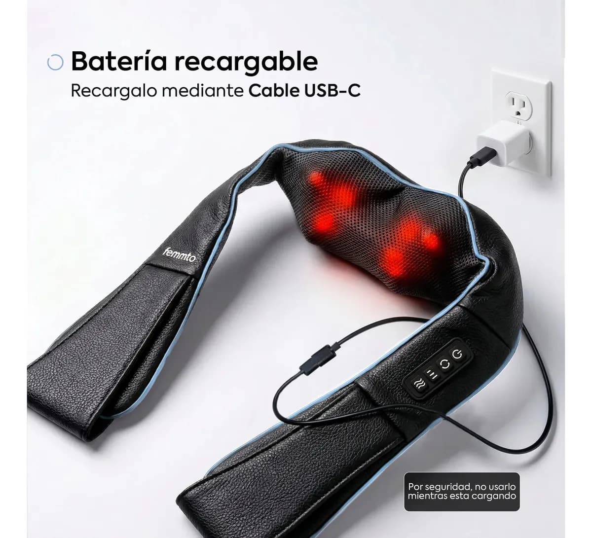 Masajeador Cervical Eléctrico Portatil Inalambrico Batería Recargable Usb Femmto Relajación Cuello Espalda Lumbar — imagen 5