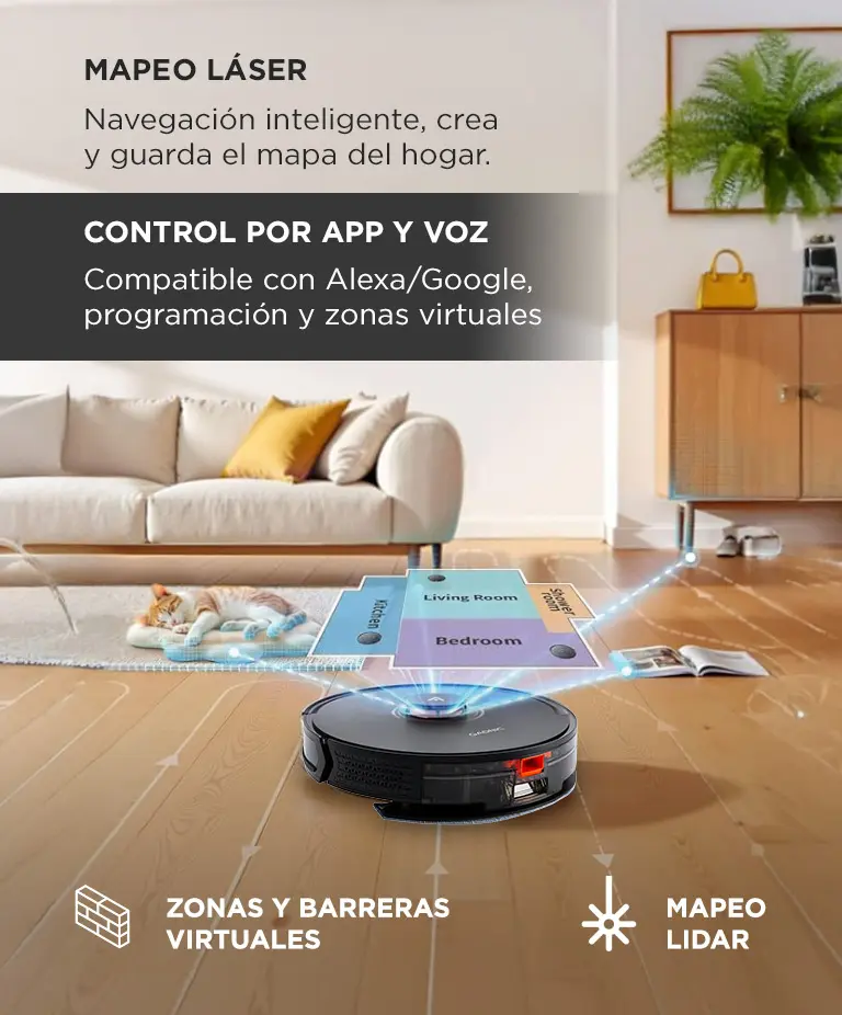 Aspiradora Robot Trapeadora Gadnic AspiRob Recargable Inteligente Detecta Obstáculos Mapeo App — imagen 4