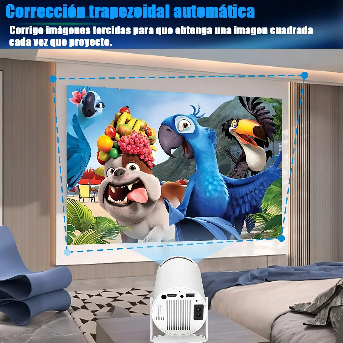Proyector Portátil Long Xing Mini HY300 Android 11 Wi-Fi Bluetooth 4K Blanco — imagen 9