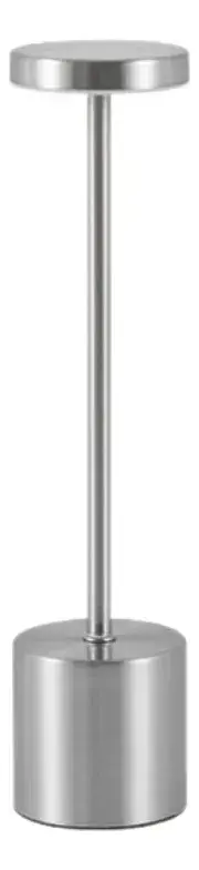 Velador Lámpara Led Recargable Usb Dimmer 3 Luces Fria Calida Neutra Táctil Touch Ideal Bar Velador Moderno Elegante Velador De Mesa Levys Bazar Color Plateado