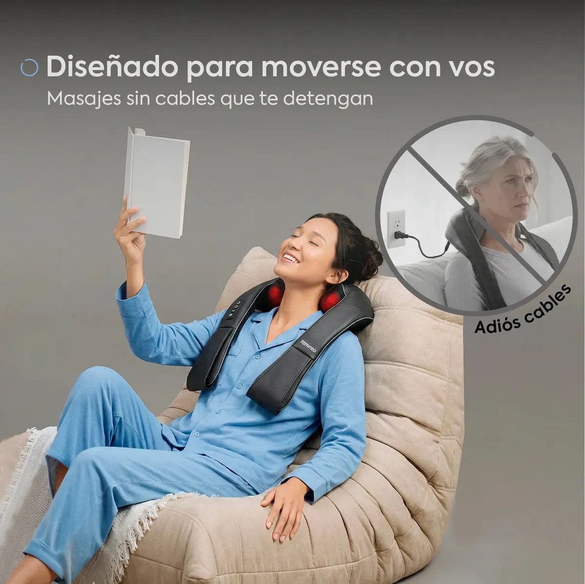 Masajeador Cervical Eléctrico Portatil Inalambrico Batería Recargable Usb Femmto Relajación Cuello Espalda Lumbar — imagen 4