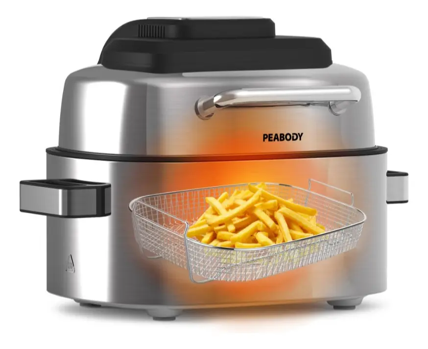 Freidora De Aire Peabody Con Grill 6 Litros 1600 Watts Pe-afg01ix Color Plateado — imagen 4