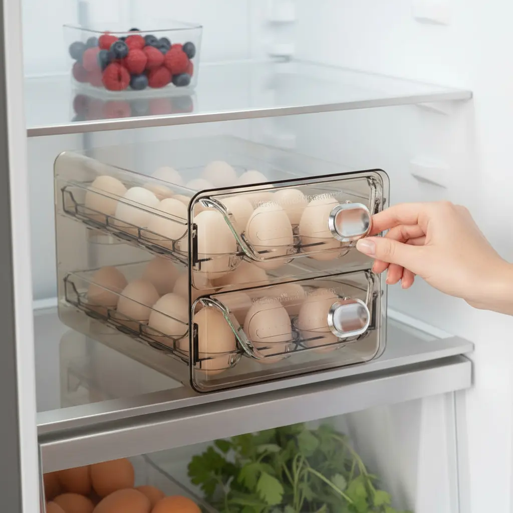 Huevera Doble Organizador Heladera Cajones Deslizante X24