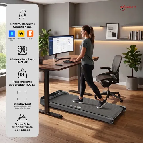 Cinta Caminadora Motorizada 8km 2hp Melfit Pro Motor Bluetooth 2 niveles inclinacion — imagen 3