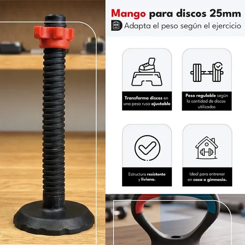 Pesa Rusa Kettlebell Recargable Accesorio Mango Alpina AKE-09 — imagen 3